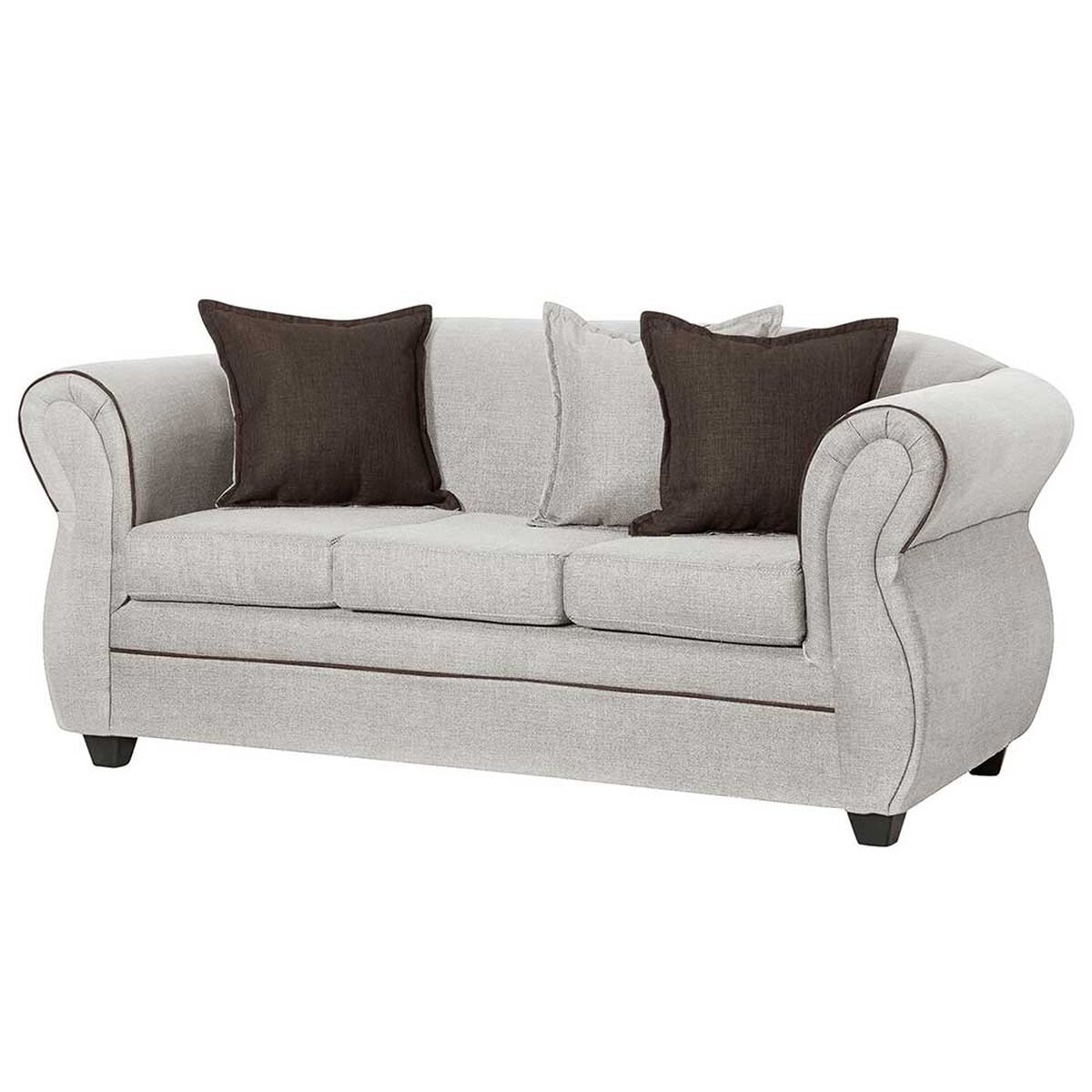 Juego de Living Black Factory Emili Sofá 3 Cuerpos + Dos Sillones 1 Cuerpo Crema