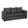 Juego de Living Innovamuebles Marco Sofá 3 Cuerpos + 2 Pouf Gris Oscuro