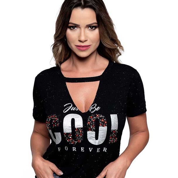Polera Chocker Mujer Rock Caviar