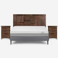 Cama Europea Rosen Full Pratta + Respaldo Dolce + 2 Veladores