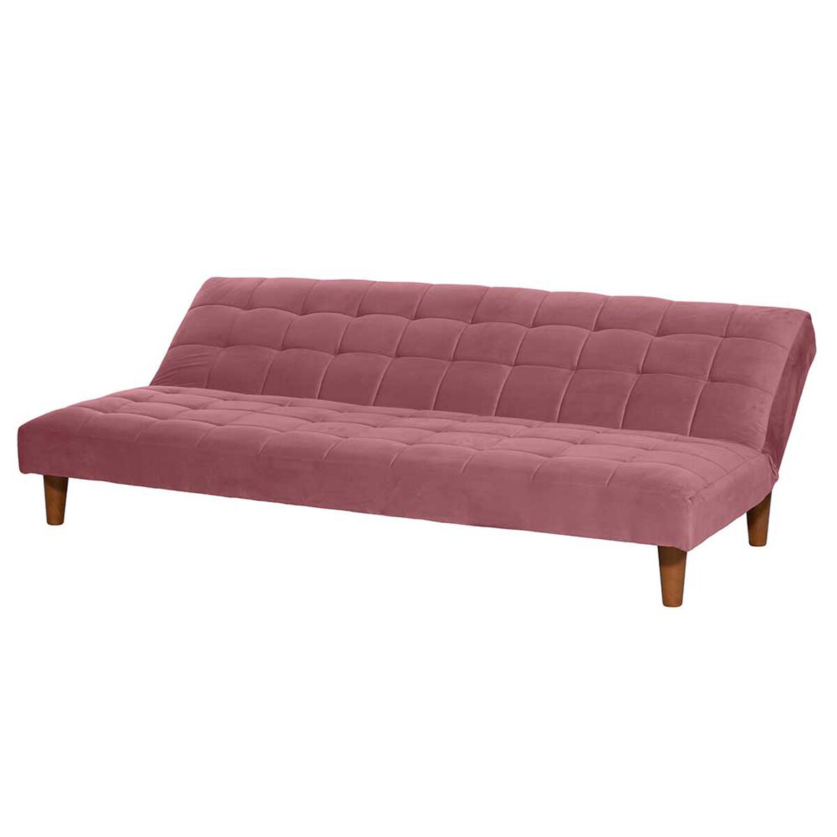 Futón Latam Home Turin Velvet 3 Cuerpos Palo Rosa