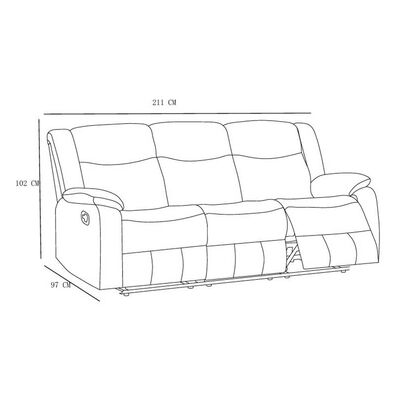 Imagen 2 del producto Sofá Reclinable Casanova Denver 3 Cuerpos Grafito Gris