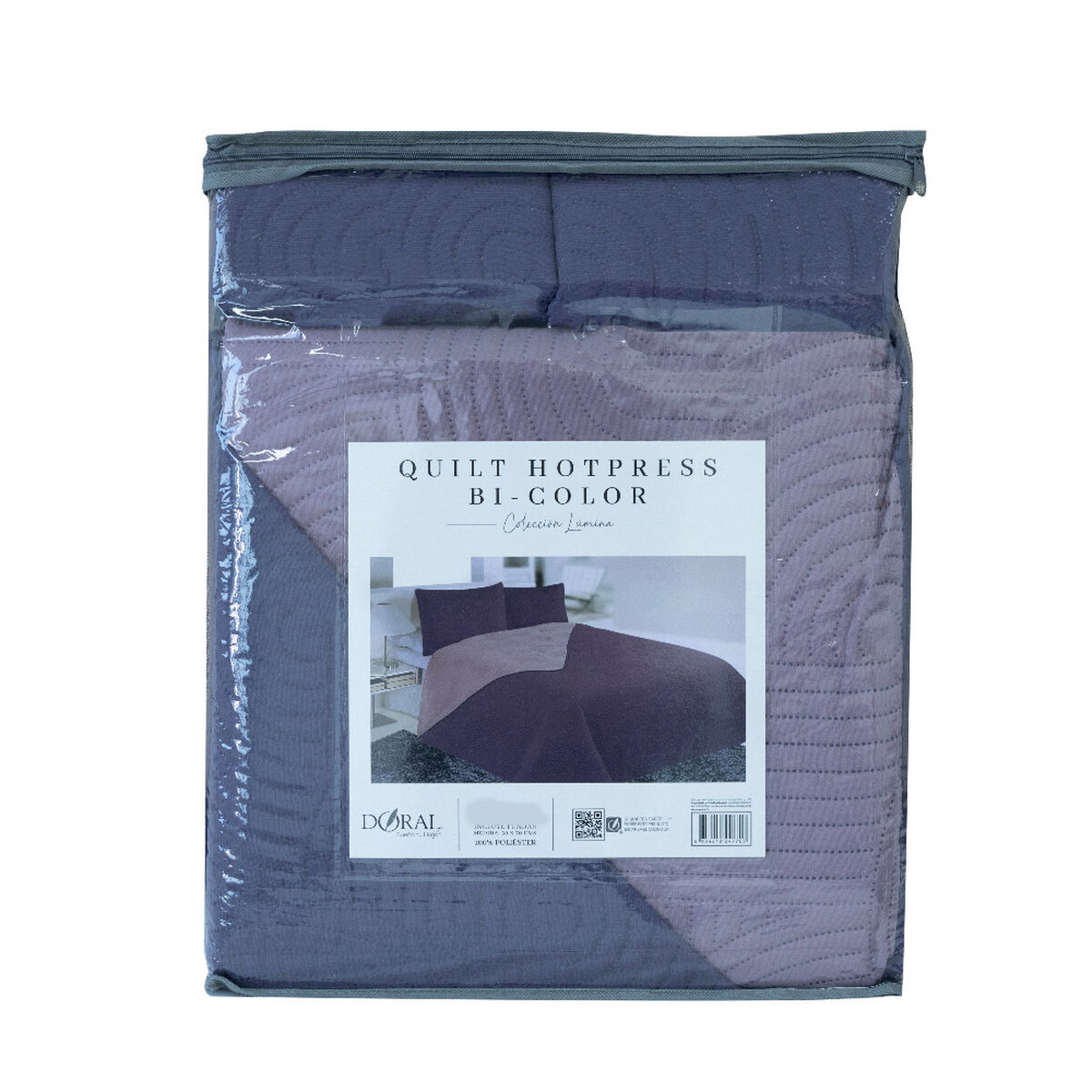 Quilt Doral Hotpress Bi-Color 1,5 Plazas Lila