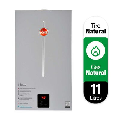 Calefont 11 litros Gas natural Tiro natural Rheem