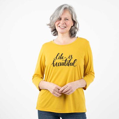 Polera Manga 3/4 Mujer Portman Club Mostaza