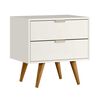 Velador Vekkahome Blanc 2 Cajones Blanco 