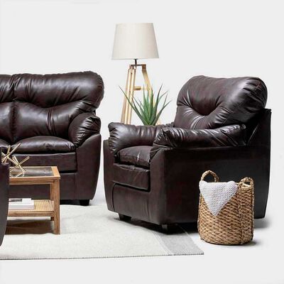 Imagen 2 del producto Juego de Living Almore Belén Sofá 2 cuerpos + Dos sillones 1 cuerpo Café