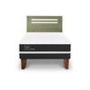 Cama Europea CIC 1,5 Plazas Ortopedic + Respaldo Munich Olivo