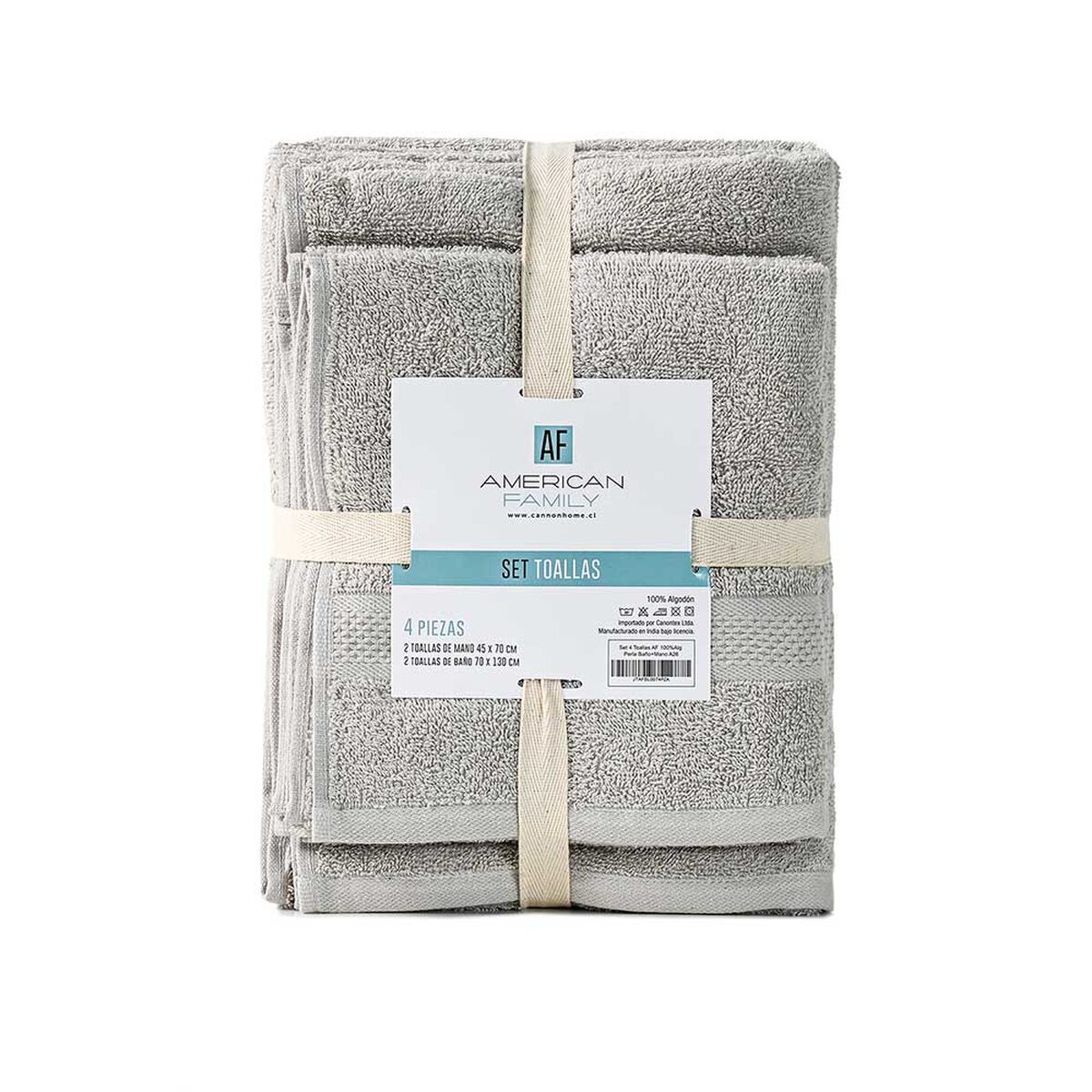 Set 4 Toallas American Family Perla