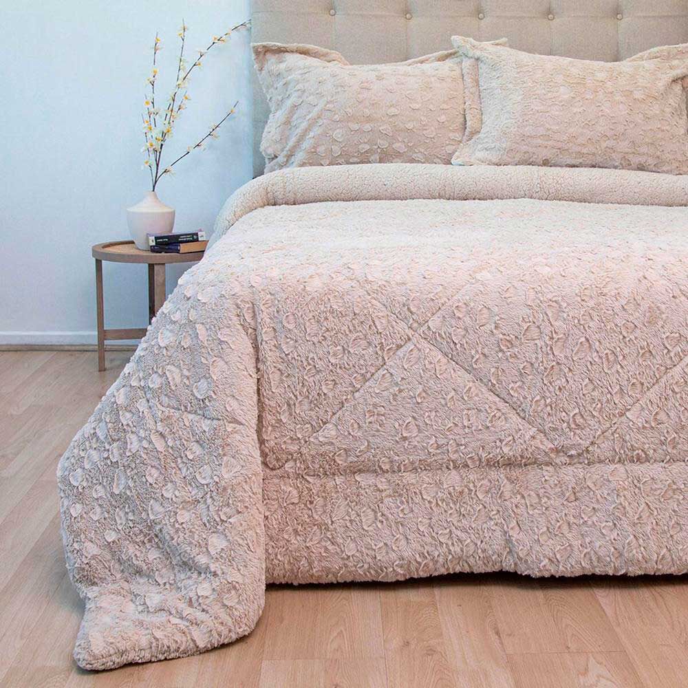 Cubrecama Doral 2 Plazas Beige Senses