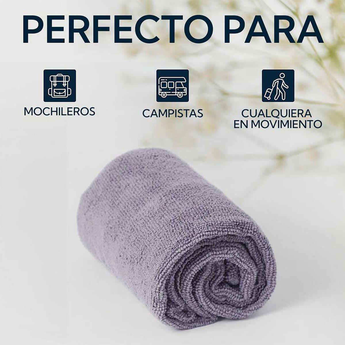 Pack Toallon Y Toalla Microfibra Terry Gris Pro Outdoor