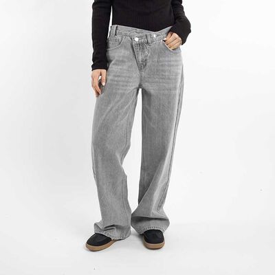 Jeans Wide Leg Cruzado Mujer Icono