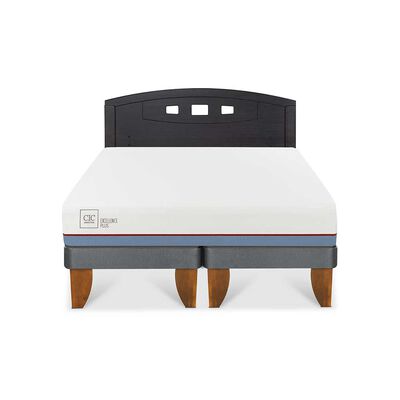 Cama Europea CIC Base Dividida 2 Plazas Excellence Plus + Respaldo Gales Negro