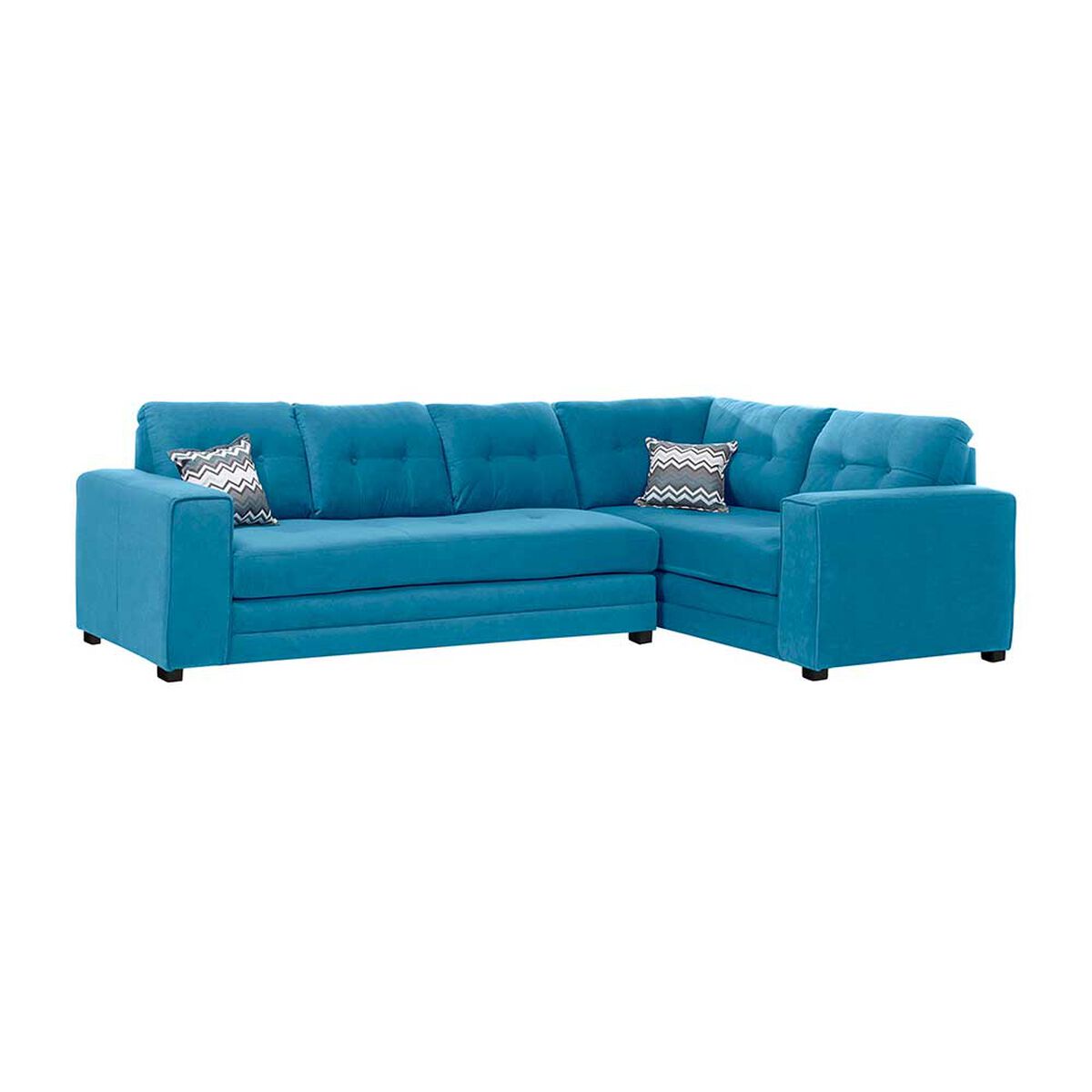 Sof&aacute; Seccional Derecho Living Factory Dubai 5 Cuerpos Azul Piedra