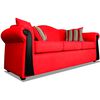 Juego de Living Elegant Michigan + Sitiales Tela 5 Cuerpos Rojo