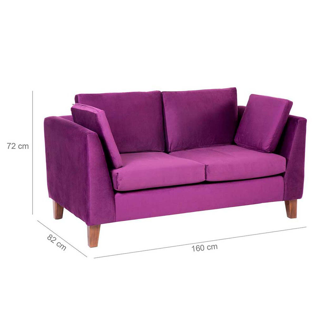 Sof&aacute; Barra Design Estocolmo 2 Cuerpos Morado
