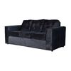 Juego de Living Kea Nize Felpa Sofá 3 Cuerpos + Dos Sillones 1 Cuerpo Negro