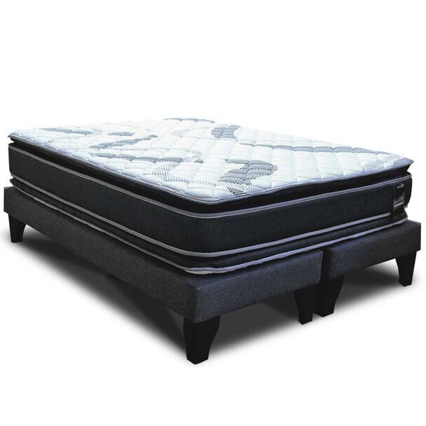 Cama Europea Sleepwell Base Dividida 2 Plazas Dual Side