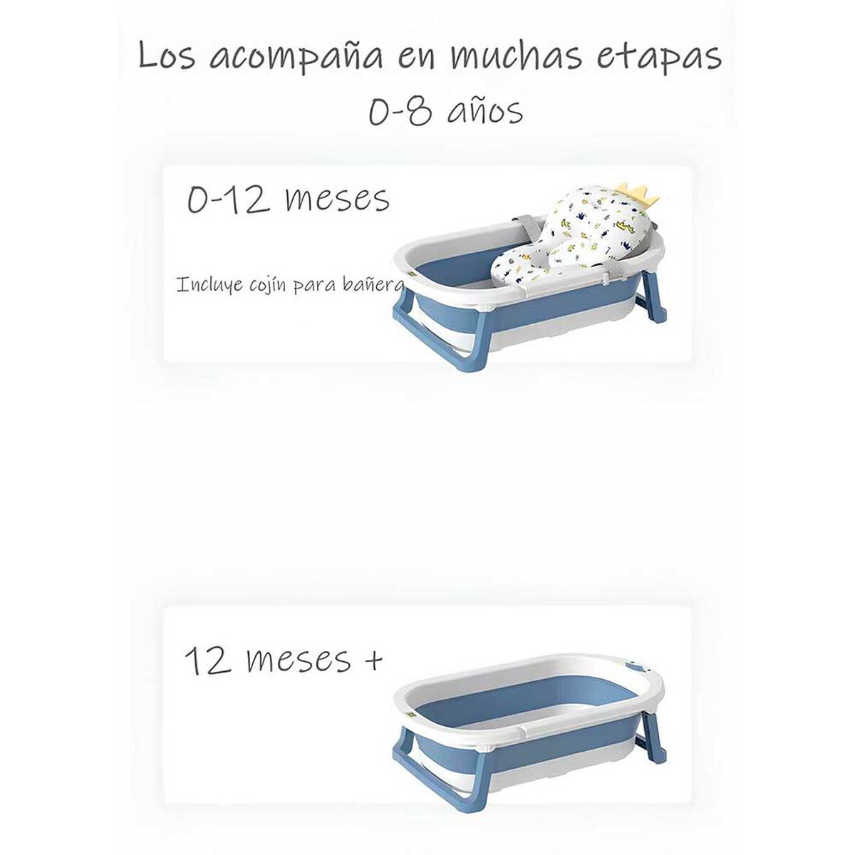 Bañera Plegable con Termómetro Cojin y más Accesorios Rosada