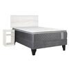 Cama Europea Celta 1,5 Plazas Carbono + Respaldo + Velador Alba White