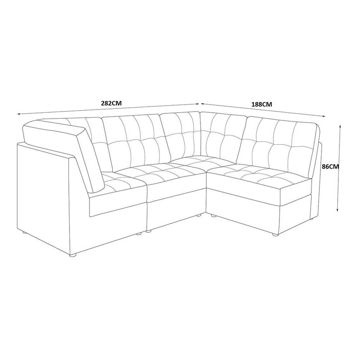 Sofá Modular Casanova New Barnet 4 Cuerpos Chocolate