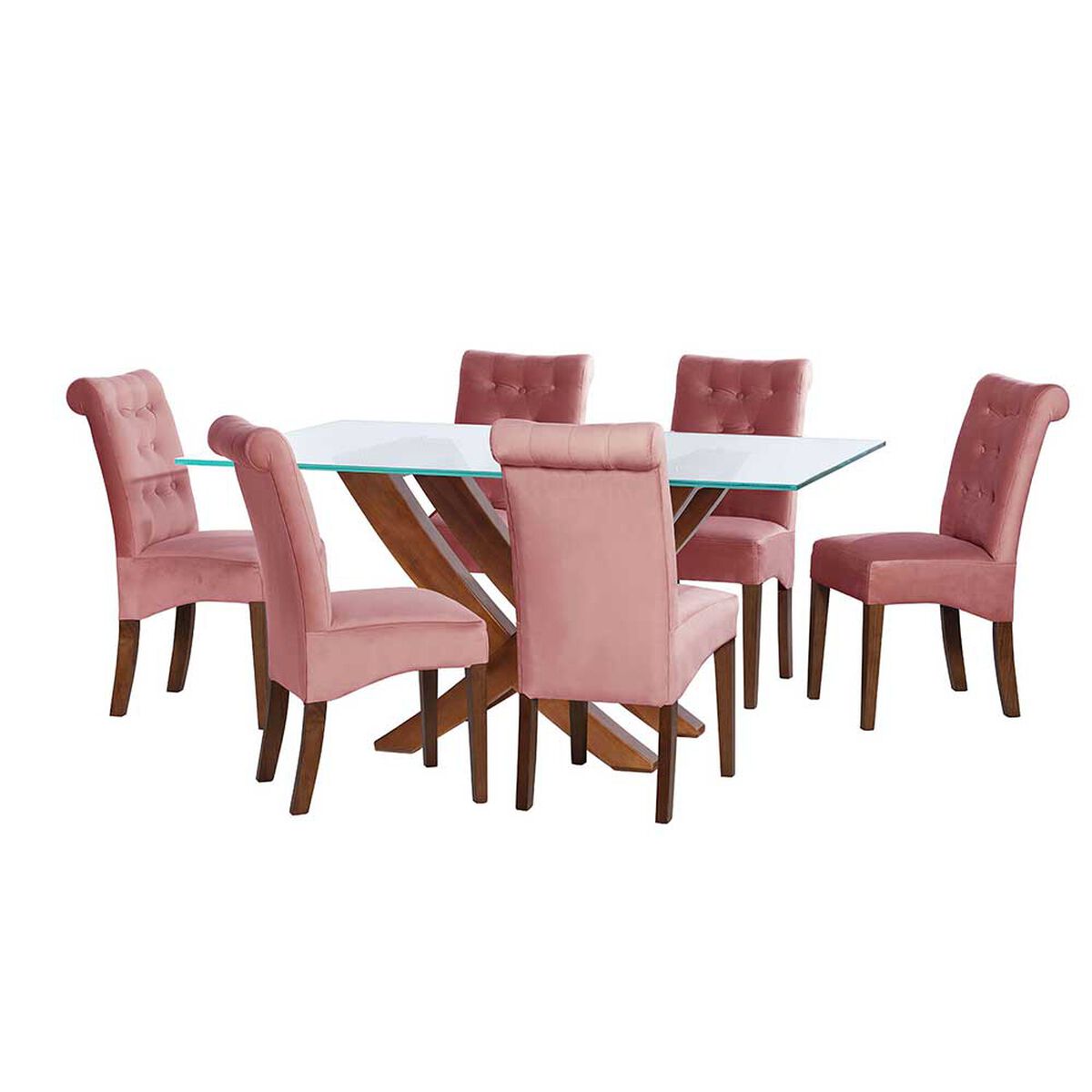 Juego de Comedor Latam Home Alicante 6 Sillas Palo Rosa