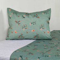 Juego de Sábanas American Family 144 Hilos 1,5 Plazas Sarah Turquesa