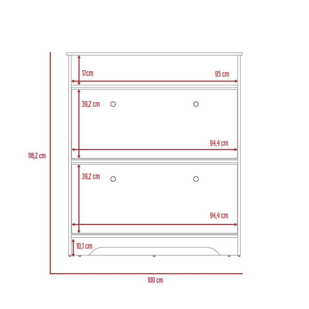 Cómoda TuHome Bi Color Blanco Duna 2 Puertas