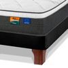 Cama Europea Flex Base Dividida 2 Plazas Mallorca + Respaldo Royal + 2 Veladores Rover