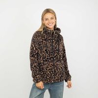 Polerón Peludo Mujer Icono Animal, Crudo, Negro, Print-1