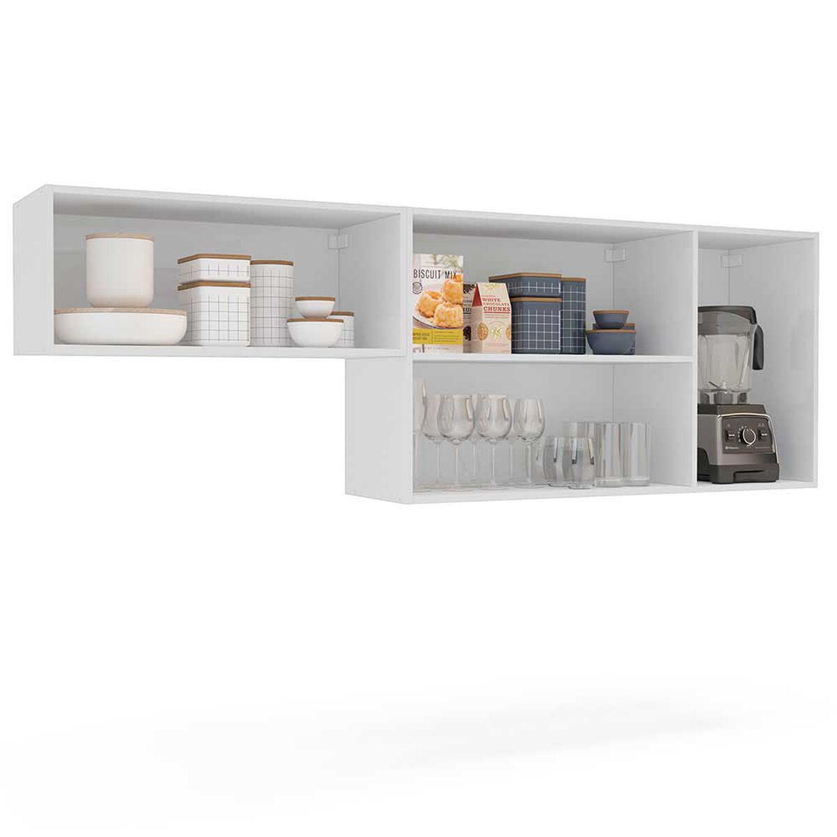 Mueble Aereo de Cocina Royal Vekkahome 4 Puertas Blanca