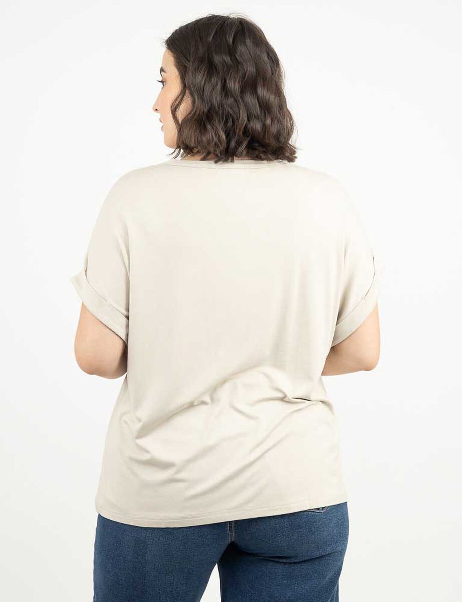 Polera Con Estampado Manga Corta Mujer Extralindas