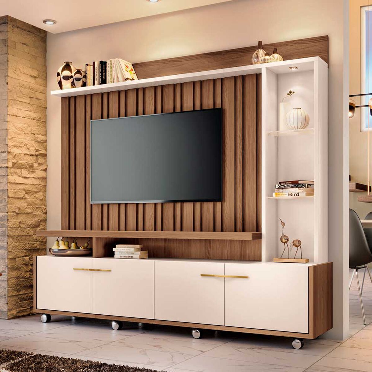 Home TV Onessta Titan Café y Blanco