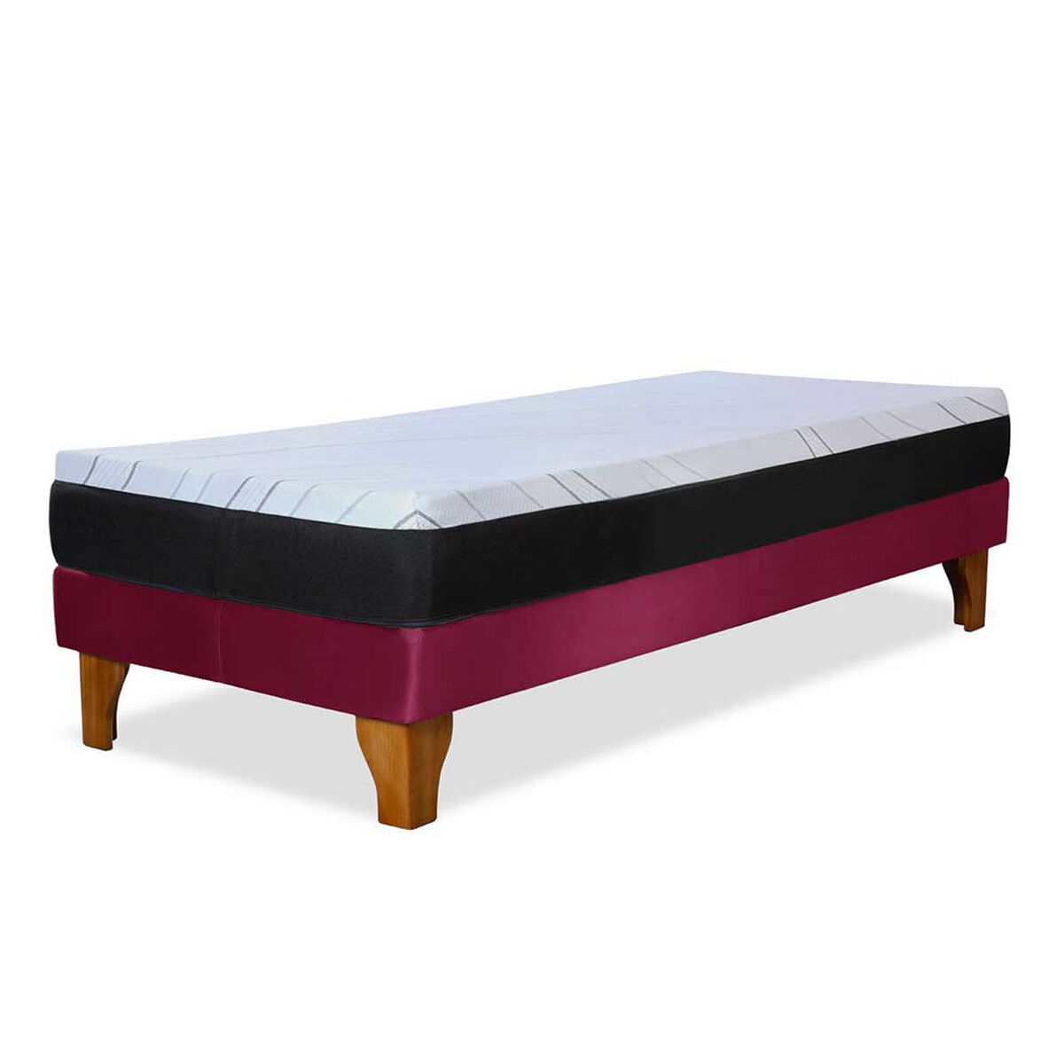 Cama Europea Latam Home 1,5 Plazas Zen Pro Burdeo
