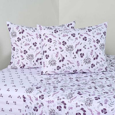 Juego de Sábanas American Family 2 Plazas 144 Hilos Adel Lila