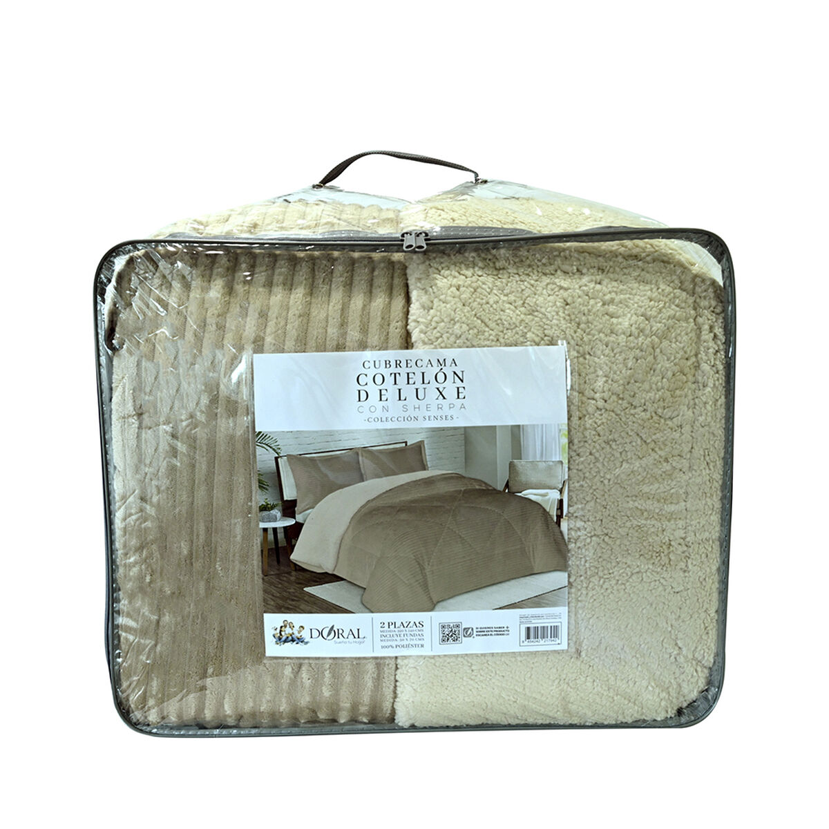 Cubrecama Doral King Beige Cotelón