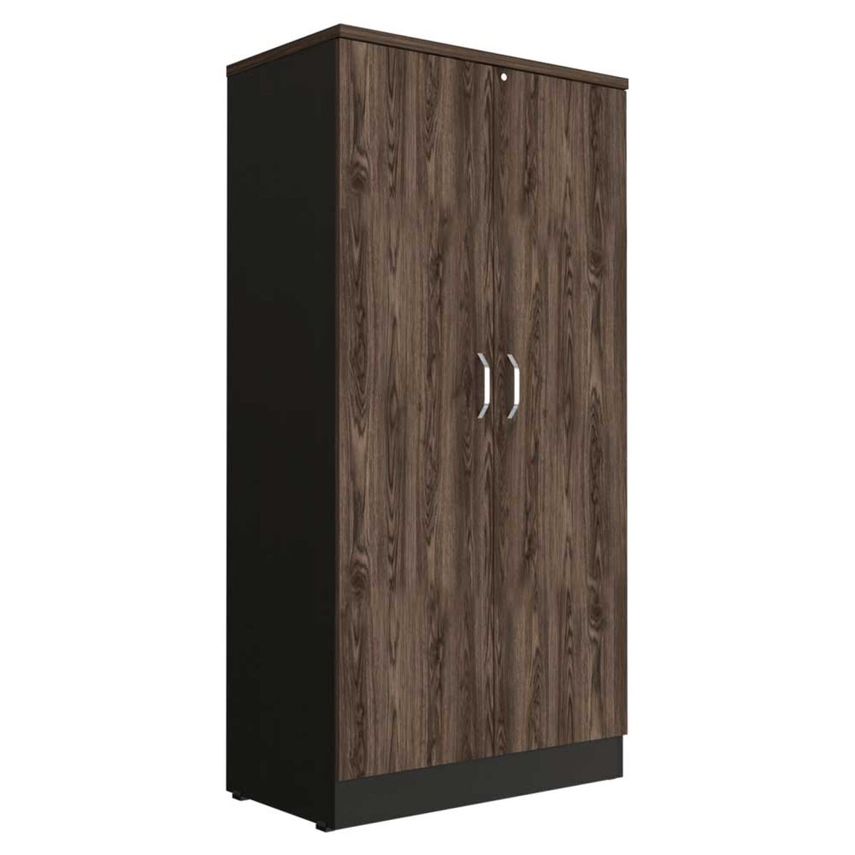 Combo Archivador 4 Cajones + Biblioteca 2 Puertas TuHome Home Office Negro Soft-Coñac