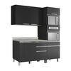 Mueble de Cocina Glory Negro 4 Puertas 6 Cajones