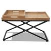 Mesa de Centro Mini Innovamuebles Monarca + 2 Bandejas Nogal Oscuro