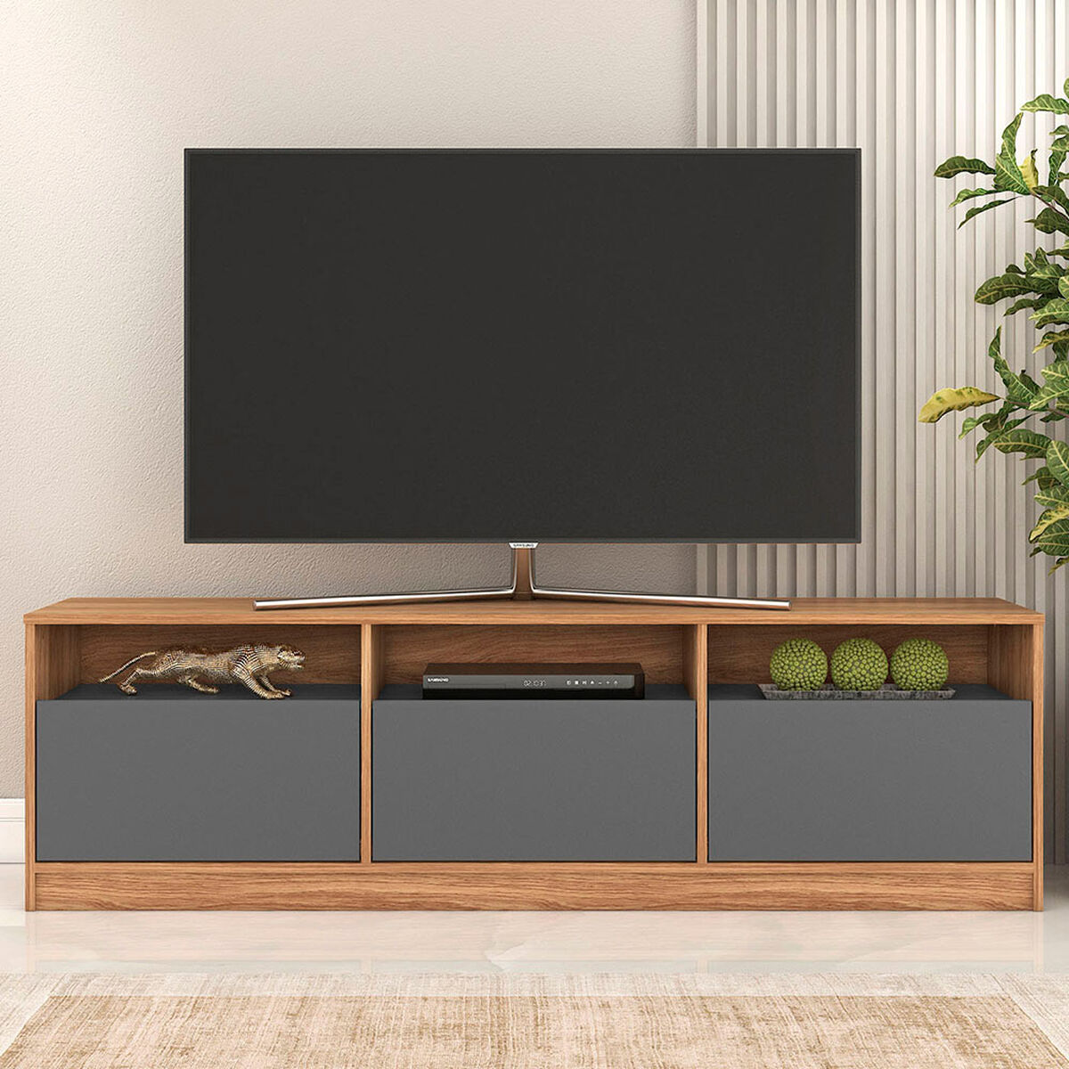 Rack TV Vekkahome Atlas Hasta 70" Caf&eacute;
