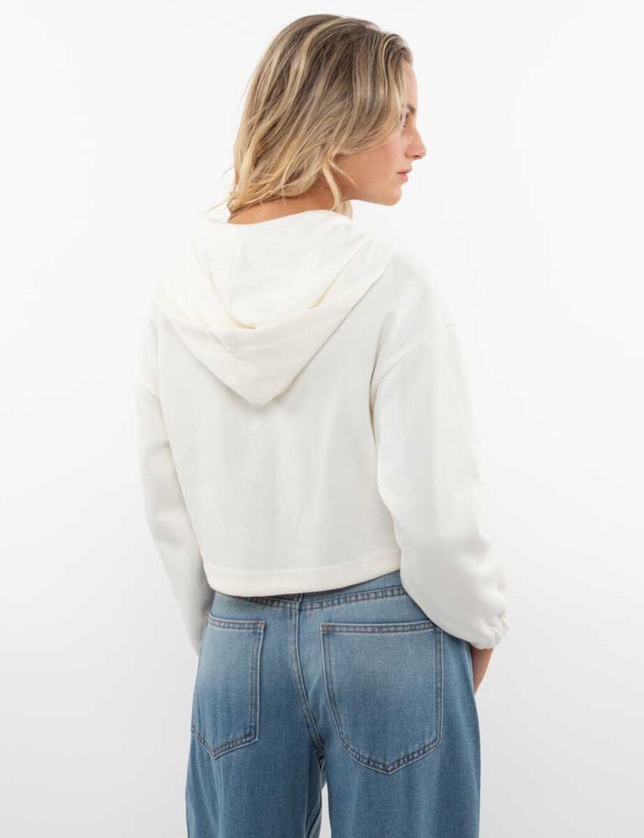 Polerón Crop Con Gorro Mujer Icono