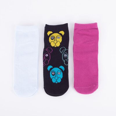 Imagen 1 del producto Pack 3 Calcetines Mujer Icono Negro