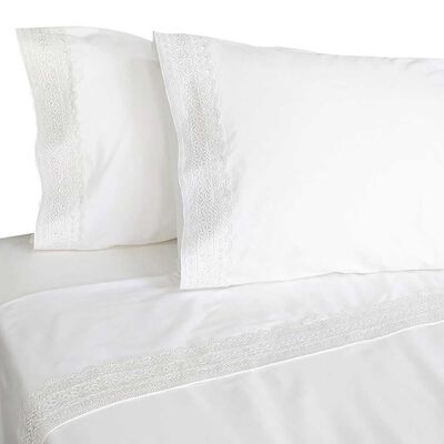 Imagen 1 del producto Juego de Sábanas Illusions 180 Hilos King Broderie Blanco