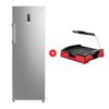 Combo Freezer Vertical Midea MFV-2400S32FW 227 lts + Parrilla Eléctrica Ursus Trotter UT-ECOKERAMIKRED