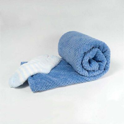 Set Manta Poliéster Lisa 152 x 127 cm + Zapatillas de Descanso Mashini Lavanda