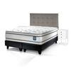 Cama Europea Flex 2 Plazas Majesty + 1 Respaldo + 2 Veladores