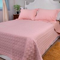 Quilt Doral King Rosa Pastel Velvety