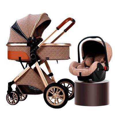 Coche Deluxe con Silla Nido y Accesorios Café Lubabycas