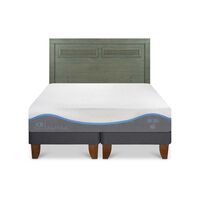 Cama Europea CIC Base Dividida 2 Plazas Alaska + Respaldo Milan Olivo