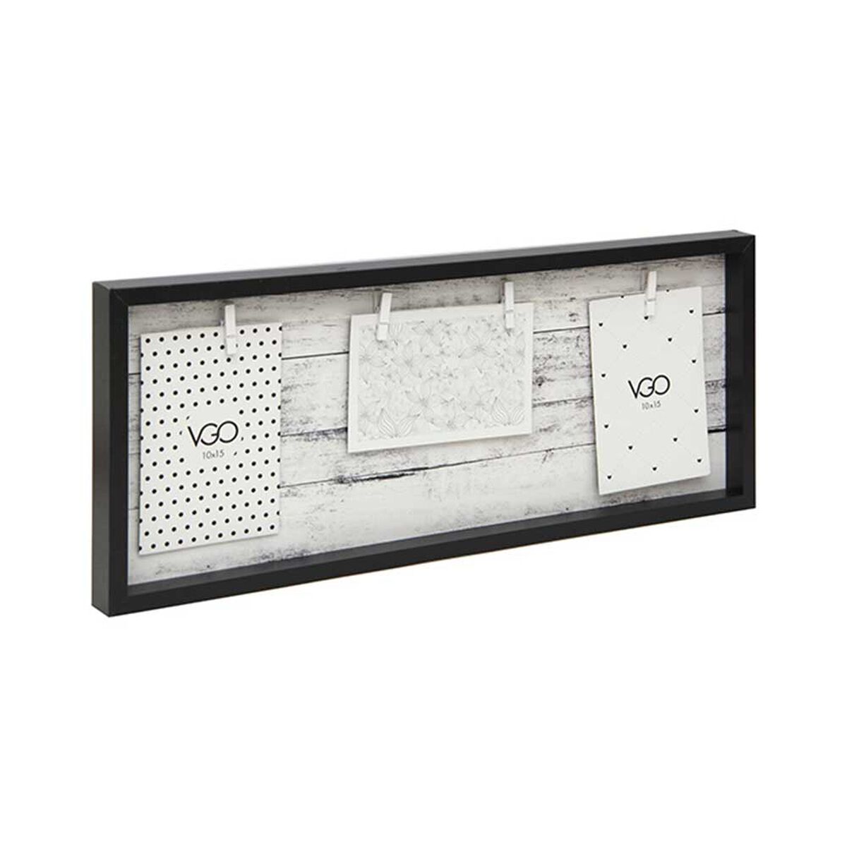 Marco Vgo Madera con Pinzas Negro 20 x 50 cm
